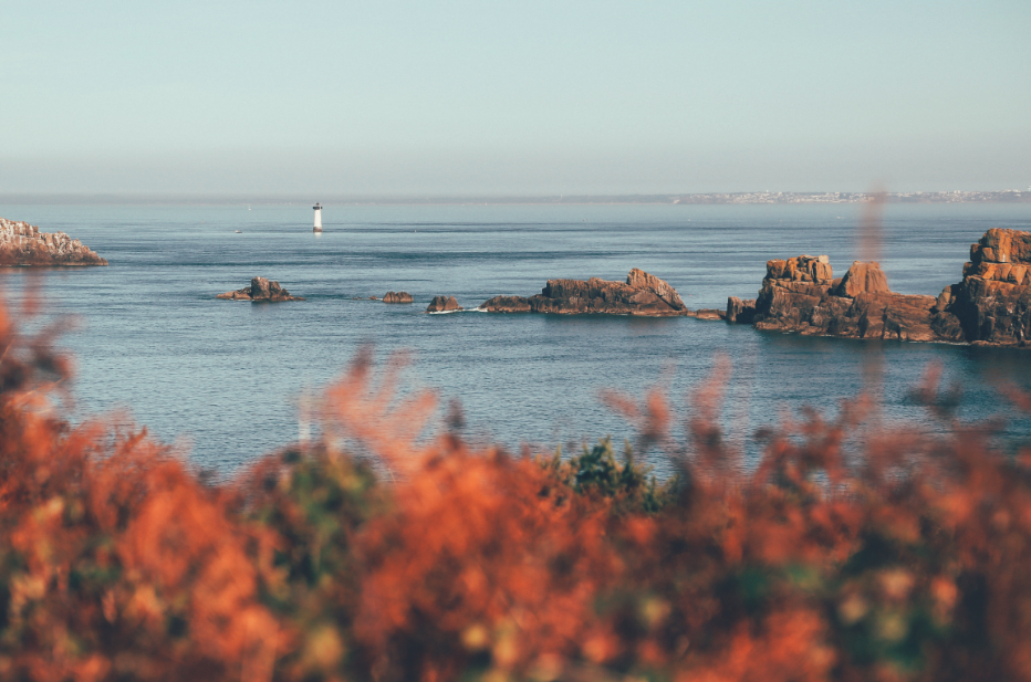 Océan plage Bretagne avec jolie vue