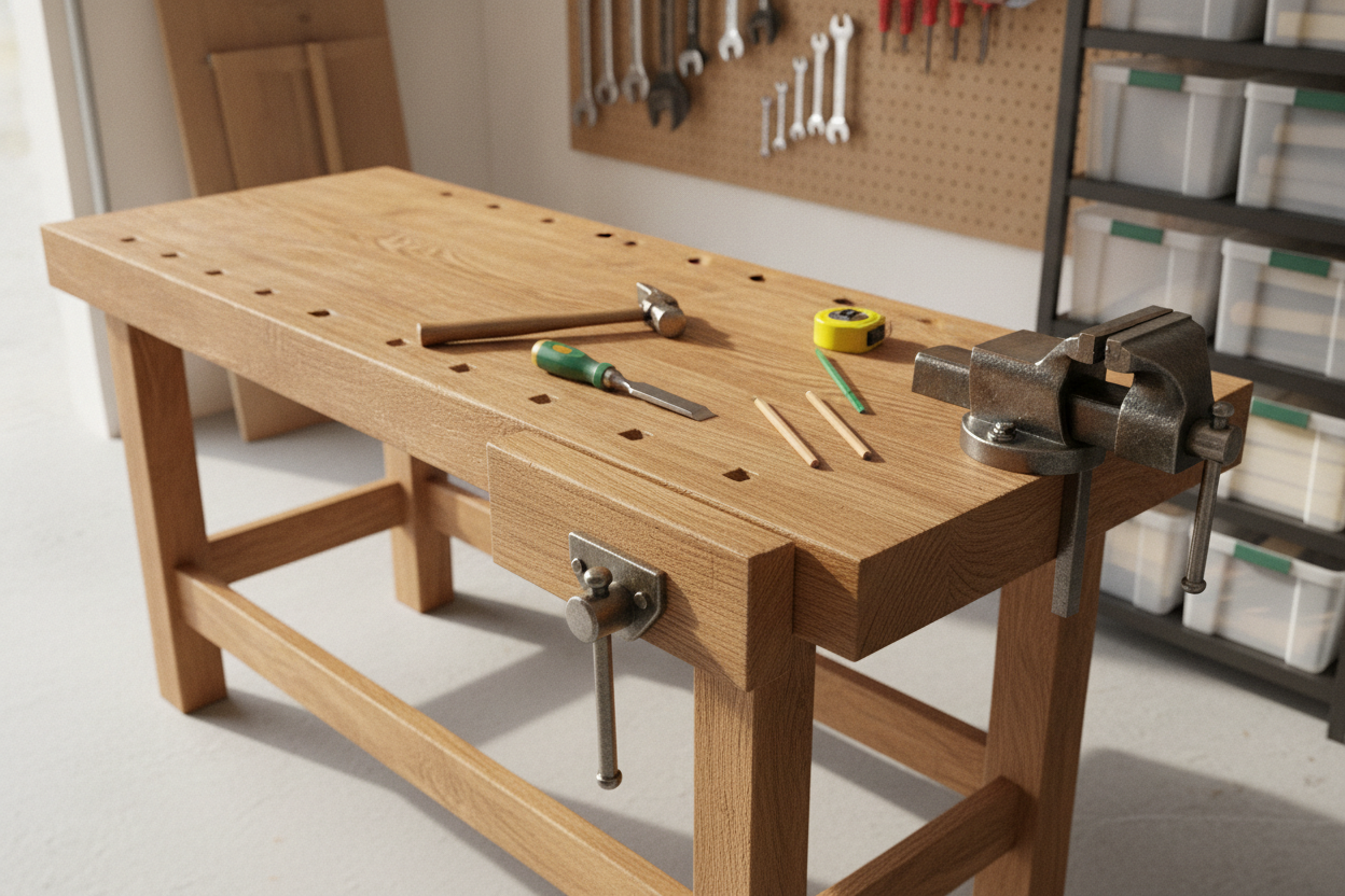 Établi plan : dimensions, matériaux et construction pour un atelier durable