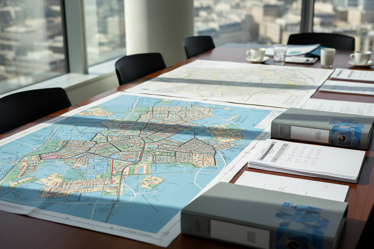 Documents officiels de réglementation foncière et plans de zonage urbain pour un lotissement en région parisienne.