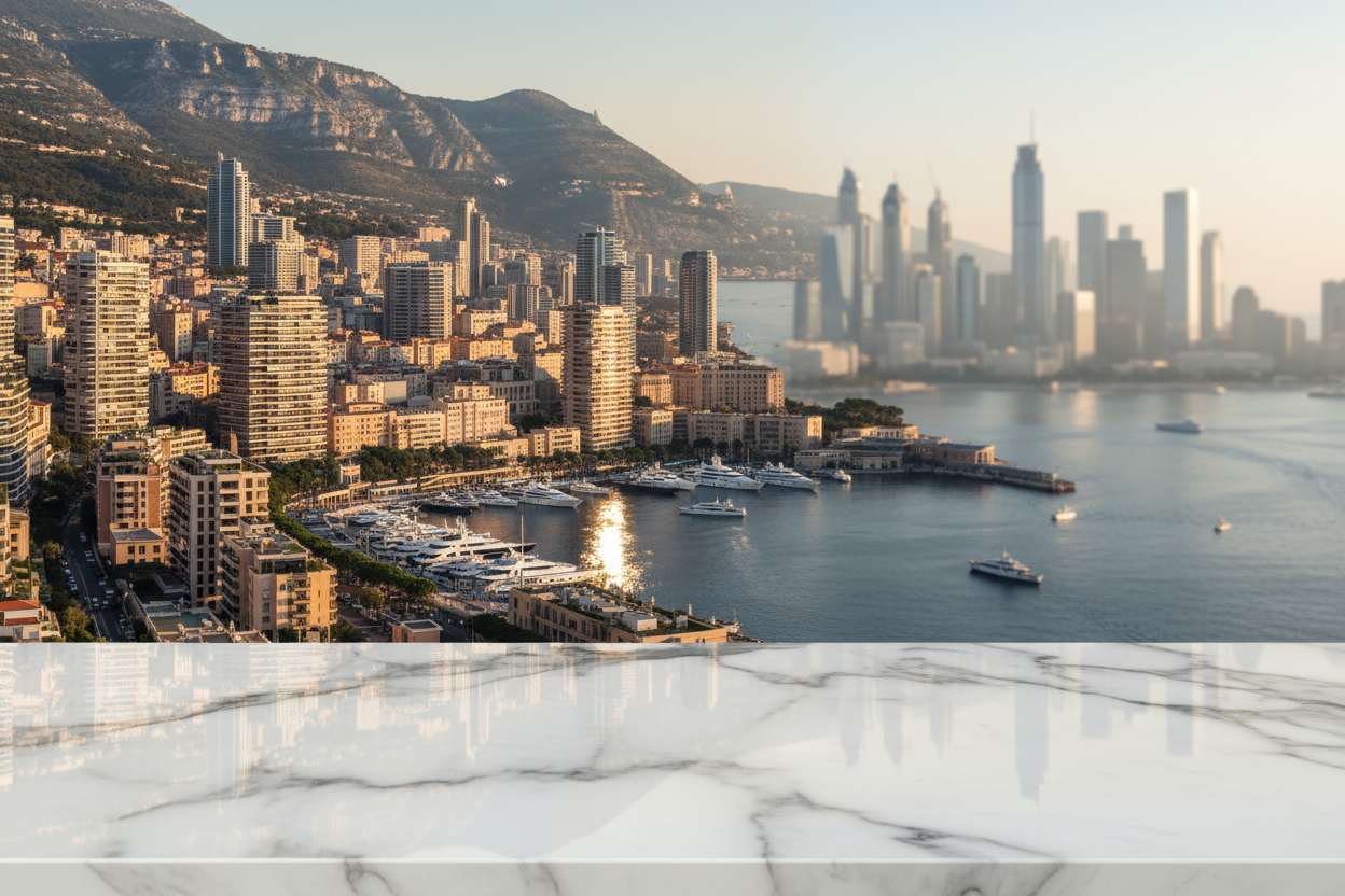 Vue aérienne de Monaco comparée aux grandes métropoles mondiales, illustrant la densité et le prestige immobilier unique de la principauté.