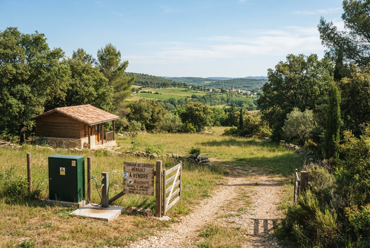 Terrain de loisir avec eau et électricité dans l’Hérault : ce qu’il faut savoir avant d’acheter